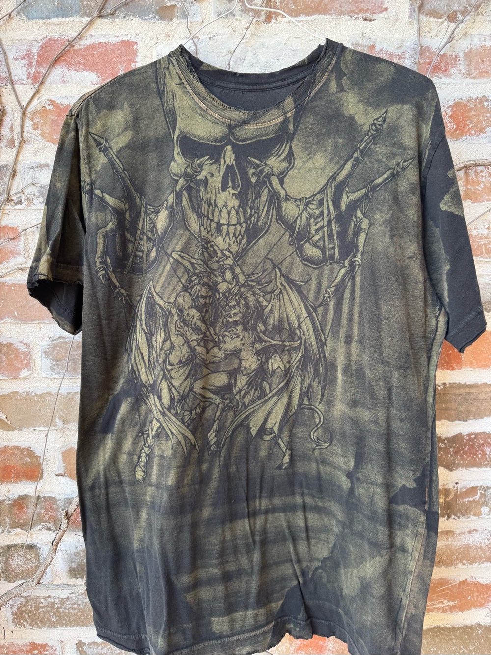 Vintage Affliction Skull Puppet Master Graphic Tee - Size XL